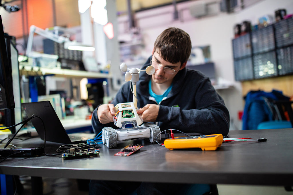 An engineering student builds a custom robot with Sphero RVR for National Robotics Week.