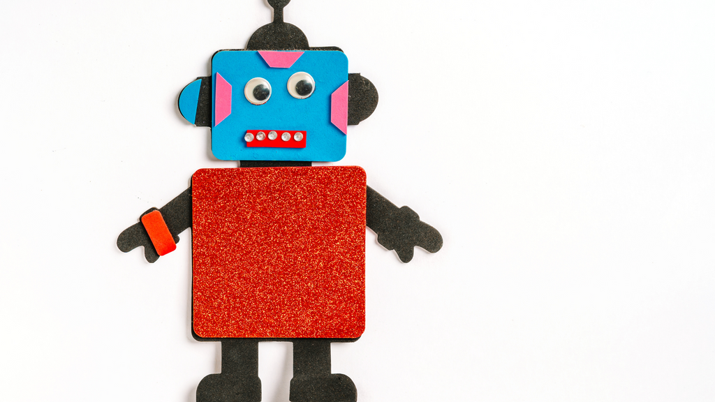 A DIY robot made out of craft materials for National Robotics Week.
