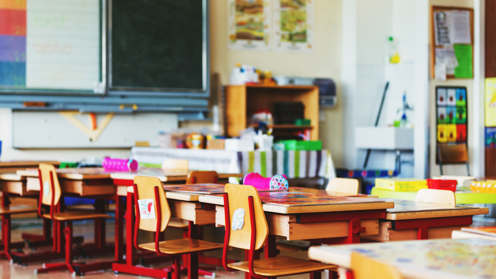 Allow a flexible seating arrangement when setting up your elementary classroom.