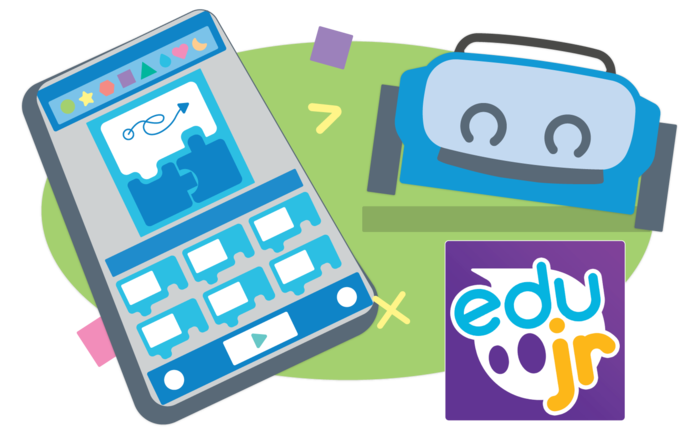 The Sphero Edu Jr coding app for kids and Sphero indi programmable robot.