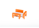 Orange littleBits w15 NOR bit side view.