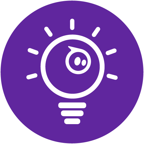 Lightbulb icon with robot as the bulb.