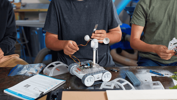 A wind sensor on a Sphero RVR+ robot.