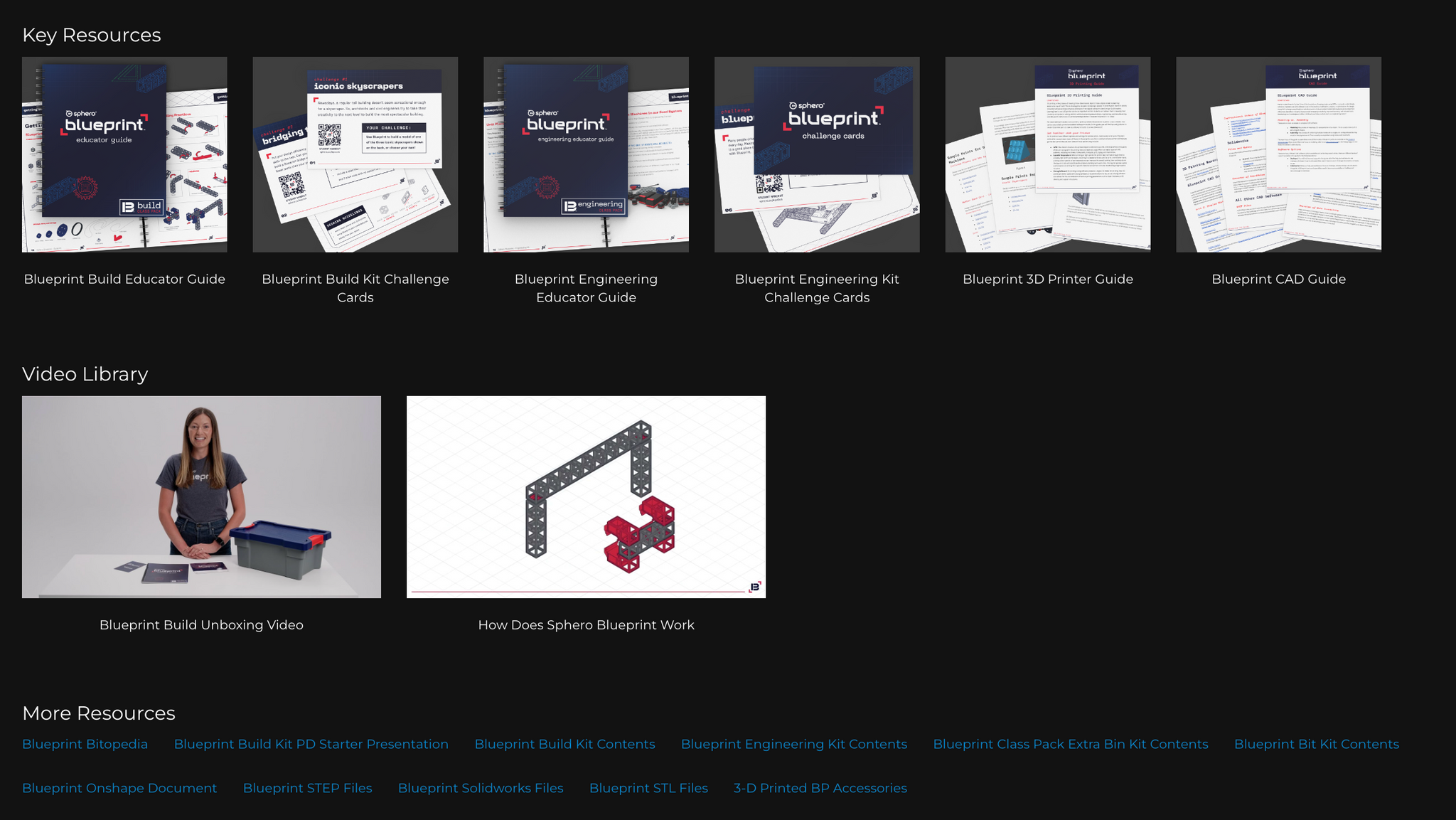 Blueprint resources on Sphero Central.